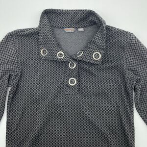 XS Extra Small Merrell‎ Pullover Long Sleeve Top Gray Indira Mock Neck Henley